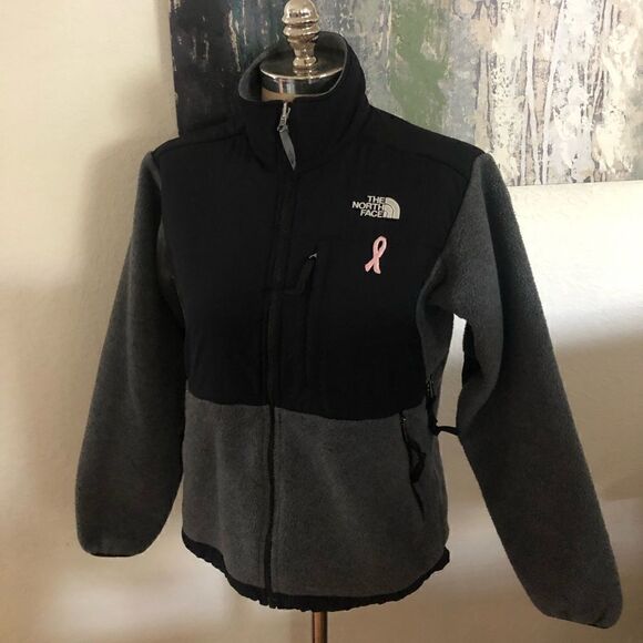 THE NORTH FACE Polartec Breast Cancer  1/4 Zip Gray/Black Fleece Pullover - Picture 1 of 9